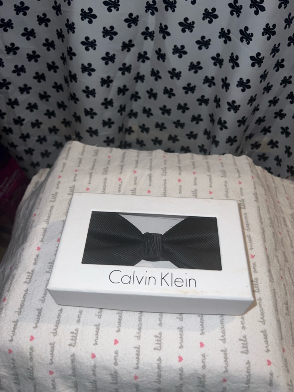 Calvin Klein Black Textured Bow Tie